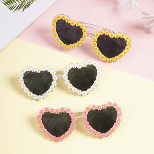 Kids Sunglasses for Girls and Boys Polarized Heart Shaped Sunglasses UV Protection Cute Flower Glasses4