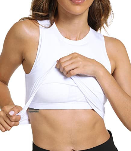 Image of Sports Bras for Women Removable Padded Athletic Yoga Running Crop Tops Sleeveless Gym Workout Tops