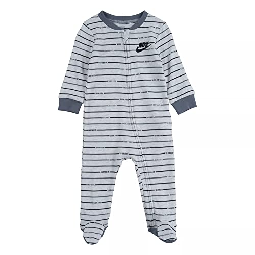 Image of Nike Baby Boy All Over Print Full Zip Footed Coverall (G(56E489-X58)/B, 3 Months)