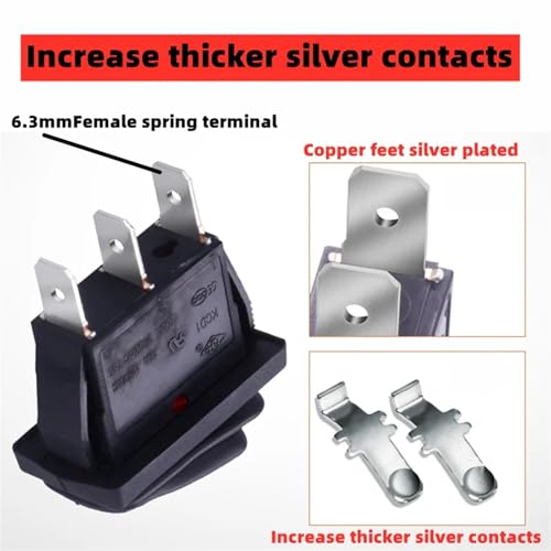 Interruptor kcd3 de botón para paneles de furgonetas camper y salpicaderos de barcos 12v 3
