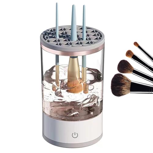 Generic Electric Makeup Brush Cleaner and Dryer Machine, Makeup Brushes Cleaner Cosmetic Machine, USB Charging Makeup Brush Cleaner Machine, Sonic Vibration Deep Cleaning(Black Grey)