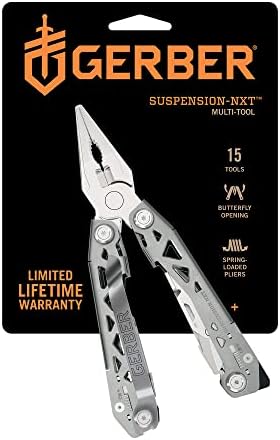 Gerber Gear 30-001364N Suspension-NXT, 15-in-1 Multitool Knife, Needle Nose Pliers Pocket Knife with Pocket Clip, EDC Gear, Steel