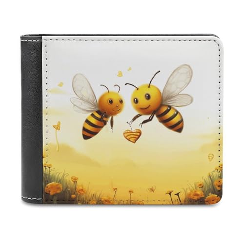 FekiLoot Bee Love Honey Leather Wallet ���f�B�[�X & �����Y �D���� �N���W�b�g�J�[�h �z���_�[ �X���� ��܂���z �t�����g �|�P�b�g �E�H���b�g