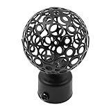 Tiardey 2PCS Curtain Pole Ends Finials for Curtain Poles for 25-28mm Curtain Internal Diameter Rods -Black - Image 3