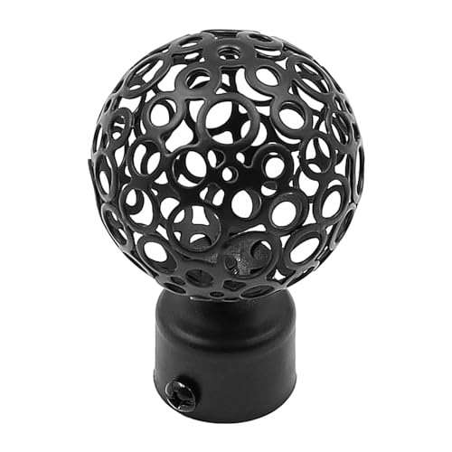 Tiardey 2 Stück Gardinenstangenenden Endstücke für Gardinenstangen für Gardinenstangen mit einem Innendurchmesser von 25–28 mm – Schwarz