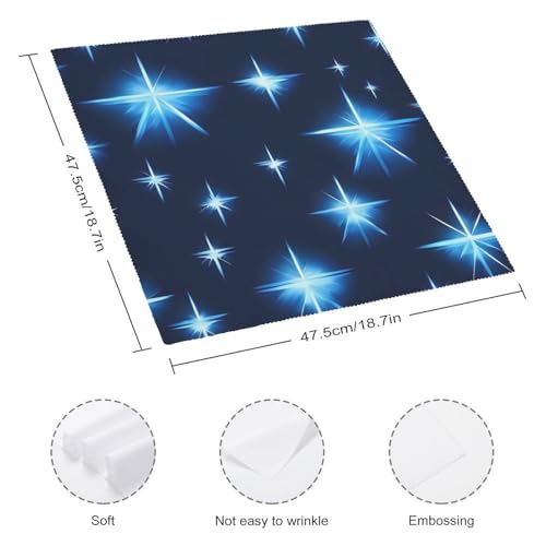 Servilletas de Tela Reutilizables Estampado Azul Estrella miniatura 2