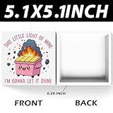 MIOOKISS Pink Office Decor Dumpster Fire Wooden Box Sign Plaque Table Decorations for Home Workplace 5 x 5 inches Humorous Gift for Any Occasion