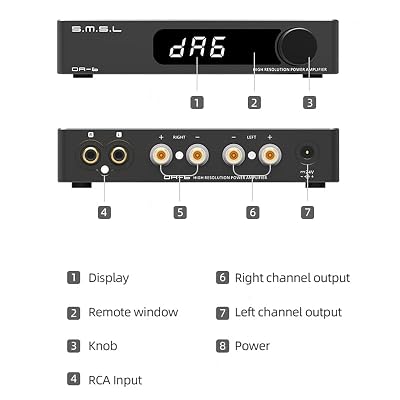 S.M.S.L DA-6 Power Amplifier Mini High Resolution DA6 Amp 70W*2 with Remote Control(Black)