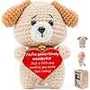 Handmade Crochet Puppy Gift – Heartfelt Message Dog with Card – Appreciation for Mom, Dad, Grandma, Grandpa, Friends, Girlfriend, Coworker – Birthday, Christmas, Stocking Stuffer (Appreciation)