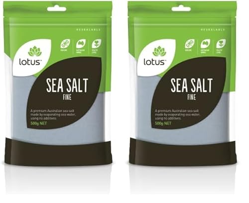 Lotus Fine Sea Salt 500 g, 500 g (Pack of 2)