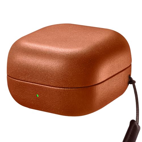 Coque en cuir Galaxy Buds 4 antichoc pour éviter les rayures du boîtier marron