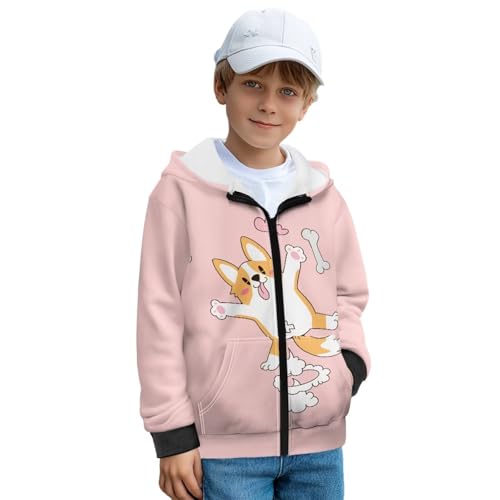 Unisex Boys Girls Hoodies Sweatshirt Fleece Pullover Full Zip Up Sweatshirts with Pockets Winter Casual Outerwear2