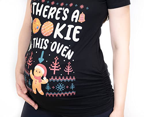 Maternity There Is A Cookie In This Oven Christmas Thanksgiving Pregnancy T-Shirt (Maternity Large) #TOP2