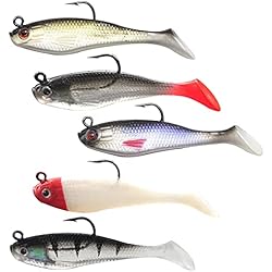 Señuelos Para Pescar Bagres 3D Soft Fishing Lure Cebo Realista Peces De Goma Señuelos Pesca De Peces Depredadores Para Lucio,Lubina,Bagre,Blackfish,Trucha,Señuelos De Goma,Pesca En Agua Dulce y Salada,Cola En T,Señuelos De Plomo