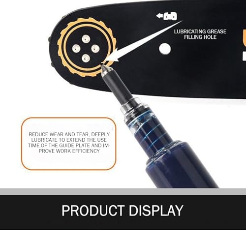 Chainsaw Bar Grease Gun, Manual Lubrication Tool Prefilled with Grease for Lawn Mower Maintenance and Outdoor Power Equipment