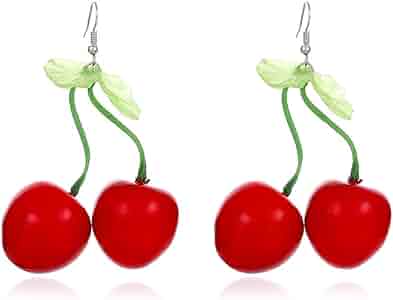 Cherry Earrings For Women, Fruit Charm Earring 3D Cherry