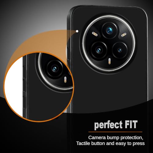 Image of Back Cover for Realme 14 Pro Plus 5G | Full Camera Protection | Premium Liquid Silicon Case | Flexible Bumper Case for Realme 14 Pro Plus 5G (Black)