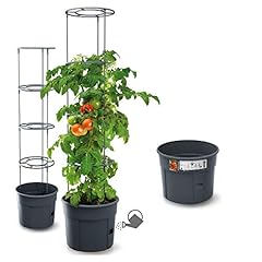 rgvertrieb Blumentopf Tomatentopf Topf für Tomatenpflanzen 28L Tomatenzüchter Gesamthöhe 153cm Pflanzen-Aufzucht-Turm mit Rankhilfe Rangitter (Ø 400)