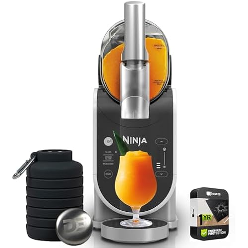 Ninja FS300 SLUSHi 72oz. Frozen Drink & Slushie Machine (Renewed) Bundle with Deco Essentials Collapsable Water Bottle BPA Free 24oz Gray/Stainless and 1 YR CPS Enhanced Protection Pack
