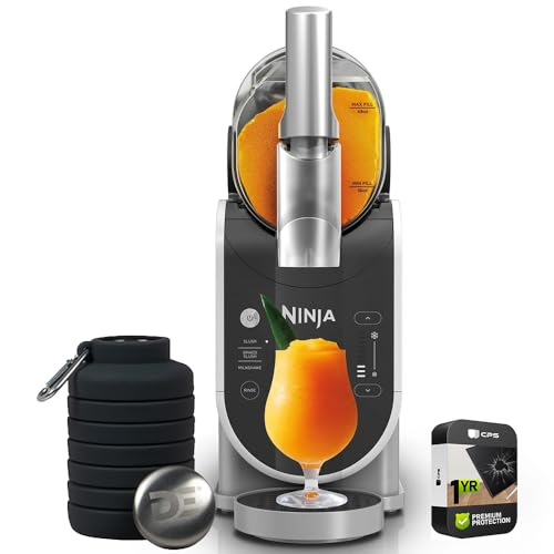 Ninja FS300 SLUSHi 72oz. Frozen Drink & Slushie Machine (Renewed) Bundle with Deco Essentials Collapsable Water Bottle BPA Free 24oz Gray/Stainless and 1 YR CPS Enhanced Protection Pack