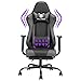 VON RACER Gaming Stuhl mit Fußstütze Ergonomischer Stuhl Racing Chair mit Einstellbarer Neigungswinkel für Gamer 150 kg belastbarkeit (Schwarz-Gray)