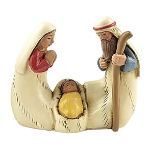 Luckyki Navidad Moderno, Juego Figuras Belén Resina, Nacimiento Belen Navidad, Figuras Navidad, Belén Figuras, Decoración Navidad para el hogar Oficina y jardín
