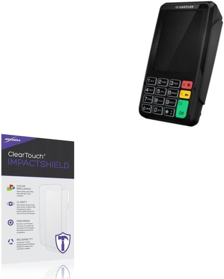BoxWave Screen Protector Compatible with Castles V3P3 - ClearTouch ImpactShield (2-Pack), Impenetrable Screen Protector Flexible Film