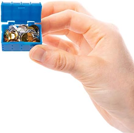 Baker Ross AW498 Mini Treasure Pack of 8, Assorted Colour Plastic Chests Perfect f