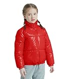 AMEBELLE Toddler Baby Girl Boy Unisex Warm Stand Collar Lightweight Zip Up Down Jacket Coats(1672-Red-2T)