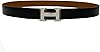 Hermes Belt Buckle H & Reversible Belt 32 mm Silver Hardware Black Gold Brown Leather Made in France Size 100cm