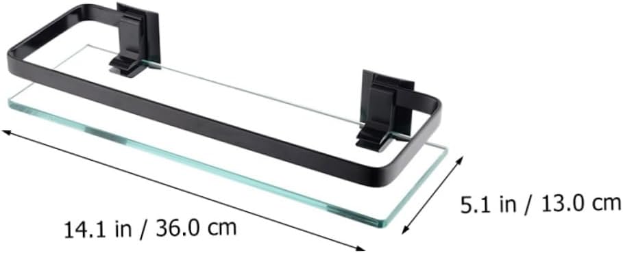 Aluminum Glass Bathroom Shelf Tempered Glass Storage Mounted Organizer for Bathroom and Kitchen Modern Design Easy Installation Versatile Use