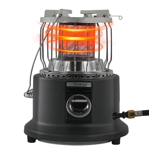 2-in-1 Portable Propane Heater Indoor & Outdoor & Stove, 13000 BTU Propane Tent Heater for Camping, ODS/Tip-Over/Flame-Out Safety, 360° Heat, Cooktop for Boiling Water/Heating Food, Regulator Hose