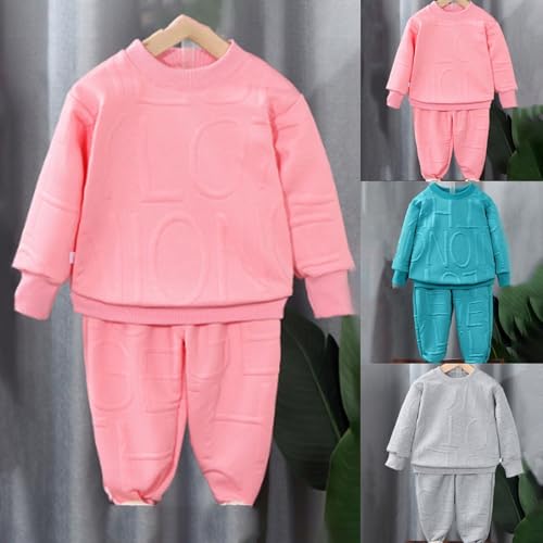 Toddler Thick Warm Pullover Sweatshirts Pants Sets 2pc Padded Fall Joggers Sweatpants Tops Outfits for Baby Boys2