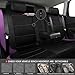 CAR PASS Leather Seat Covers, Breathable Universal Car Seat Cover Full Set for Cute Women Girly,Super 5mm Composite Sponge Inside,Airbag Compatible fits Most Auto,SUVs,Trucks,Vans(Black&Purple)
