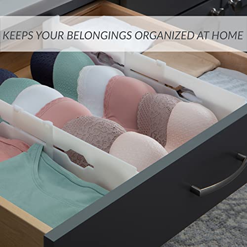 Simplify Adjustable Drawer Dividers | Set Of 2 | Plastic Slotted Organizer | Bedroom Dresser | Kitchen & Office Supplies | White #TOP2