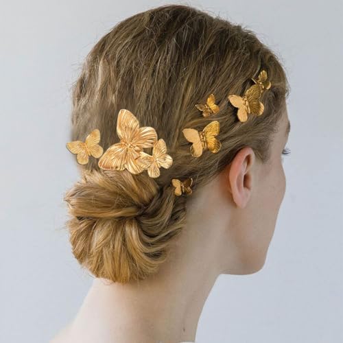 Bartosi Butterfly Hair Clips Gold Bridal Hair Pins Bride Wedding Hair Pieces Hair Accessories For Women And Girls thumb #6