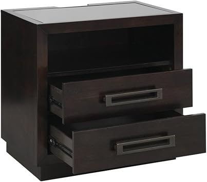 Lexicon Samiah 2-Drawer Nightstand, Charcoal