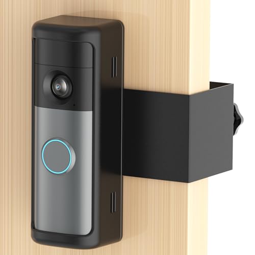 Image of No-Drill R-ing Doorbell Mount with Rain Cover, Anti-Theft Door Bracket Compatible with Ring /Other Battery Doorbell /Plus /Pro(2026 Newest Model),Quick Install Doorbell Camera Holder for Rental Apartment