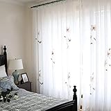 Cortinas TELA DE LINO RICO Y PREMIUM: Las cortinas transparentes están hechas de tela mezclada de lino y lino de tejido abierto. El efecto primitivo y natural hace que los paneles sean más drapeados y estéticos, lo que combina con cualquier decoración. Perfecto para su sala de estar, dormitorio, solárium, comedor ,Baño,Oficina.