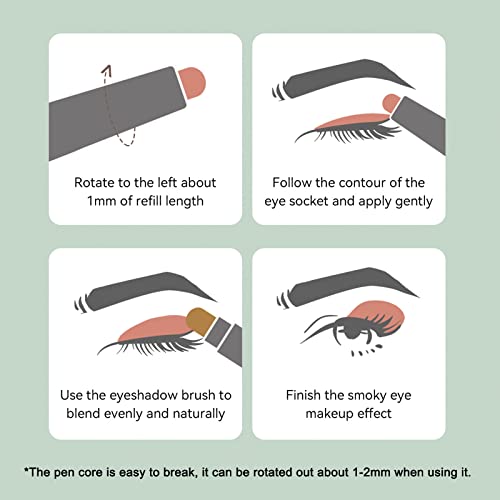 Iguzvaw Cream Eyeshadow Stick,2 In 1 Eye Shadow Pencil Crayon Makeup With Smudger,Multi-Dimensional Eyes Look,Waterproof Long Lasting Hypoallergenic Eye Shadow Sticks (11# Green Shimmer) #TOP4