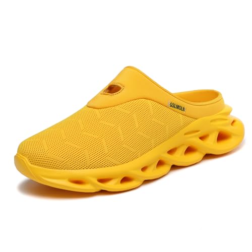 Image of Jakcuz Men Slip On Mules Lightweight Open Back Sneakers Breathable Walking Shoes