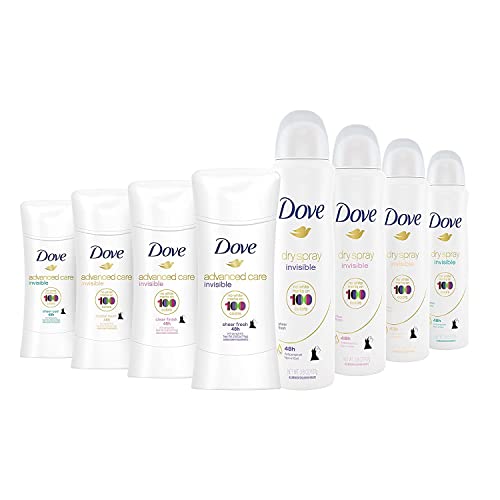 Image of Dove Invisible Advanced Care Deodorant Solid Sticks Clear Finish 2.6 oz (Pack of 2)