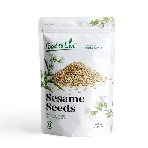 Food to Live Toasted Hulled Sesame Seeds, 1 Pounds – Crunchy and Nutritious Snack, Oven Roasted, Unsalted, No Oil Added, Perfect for Cooking, Baking, Smoothies and Salads, Vegan, Kosher, Bulk