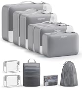 11 Set Packing Cubes for Travel,Gifts for Women Mom Kids,TSA Approved Bags for Makeup,Cosmetic,To...