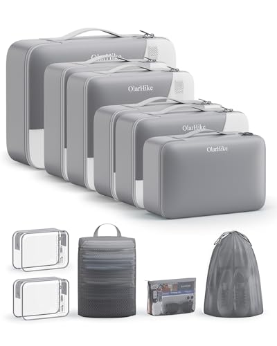 Image of OlarHike 11 Set Packing Cubes for Travel,Gifts for Women Mom,Anti-Tearing Suitcase Organizer,with Over 1000 pcs Mesh Holes,Vacation Essentials & Accessories for Cruise Ship