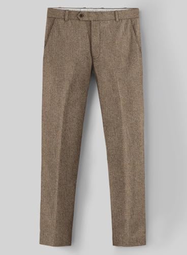 2 Piece Herringbone Tweed Suits for Men Wedding Groomsmen Tuxedo Prom Suit Blazer Pants Set4