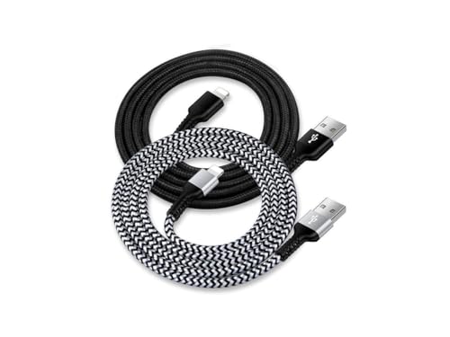 Image of Mr.Gadget's Solutions Durable Nylon Braided USB-A to 8-Pin Charging Cable – Compatible with iPhone 14, 13, 12, 11, SE, X, XS, 8, 7, iPad Pro, AirPods