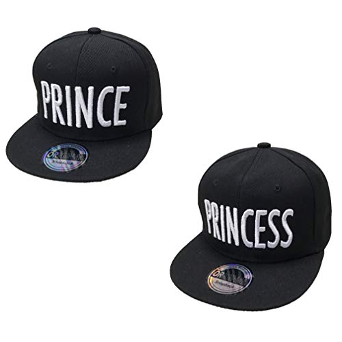 J26 Prince & Princess Brother & Sister Snapback Set USA Cap Kappe Basecap Mütze Trucker Cappy Kult Partner Look Geschwiter (Prince & Princess Schwarz Set) Cover