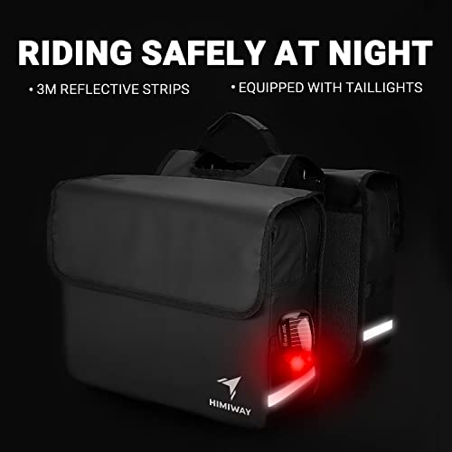 Himiway Bike Bags For Rear Rack 36L Foldable Bike Panniers For Cargo Rack Ip65 Waterproof Bicycle Trunk Bag 3M Reflective Strips & Adjustable Straps & Carrying Handle Bicycle Pannier Fit All Bike Rack #TOP5