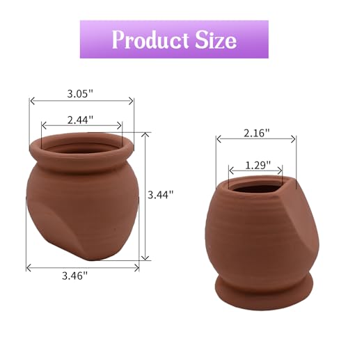 Image of AnRui Betta Fish Tank Decor Ceramic Jar Aquarium Accessories Decorations Cute Clay Pot Hideout Cave Ornaments for Small Fish, Shrimp, Cichlid to Play Hide Breed, Small
